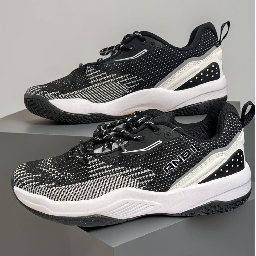 AND1 Tangent Low Top‎ Basketball Sneakers Men's Size 10 Black/White NWT